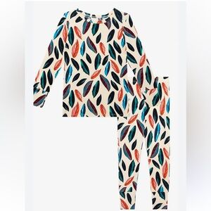 Posh Peanut Feather Print Kids Pajamas